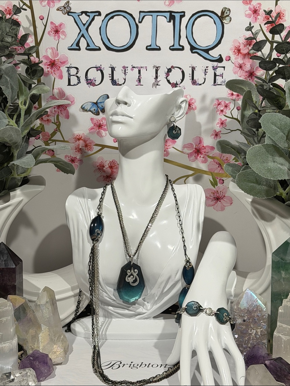 🆕🩵 RARE SET! BRIGHTON ‘Shell Shimmer’ Teal Ombre 2 Necklace, Bracelet, & Earring